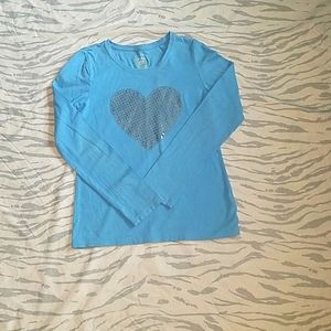 Faded-Glory Longsleeved Sequined heart Shirt